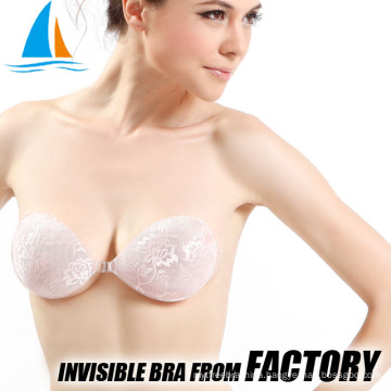 Invisible strapless silicone clear white bra